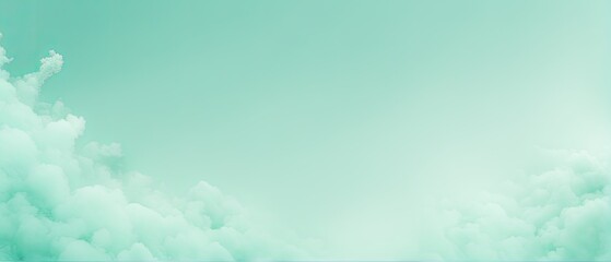 Mint Green Sky with Clouds
