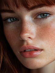 Naklejka premium Natural beauty close up portrait with generative ai