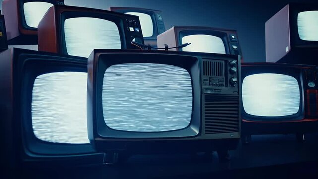 Vintage televisions turning green screens static noise offering customizable footage replacement using lkeyingr effects perfect 