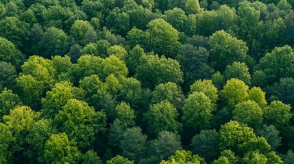 Naklejka premium Lush Green Forest Canopy Carpeting the Landscape