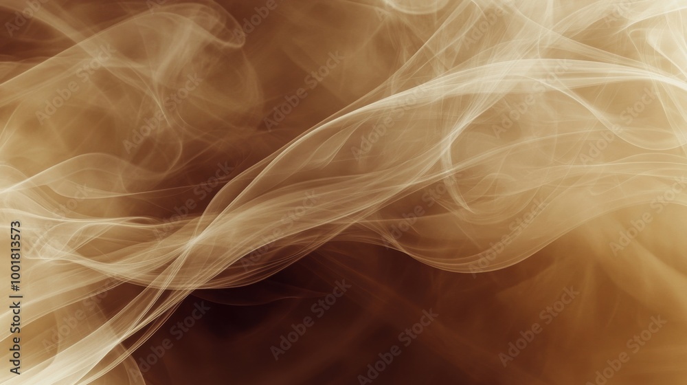 Poster Swirling abstract patterns of smoke intertwined with rich coffee tones create a captivating visual experience. Generative AI