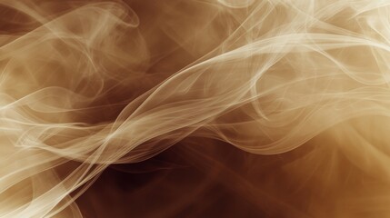 Naklejka premium Swirling abstract patterns of smoke intertwined with rich coffee tones create a captivating visual experience. Generative AI