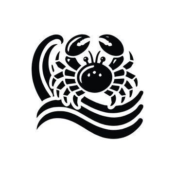 recommend clip art: Crab Silhouette by Ocean Waves