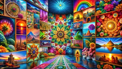 Intricate Recursive Patterns Creating Mesmerizing Visual Depth in Abstract Art and Design Elements