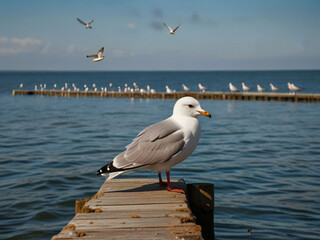 Pier and seagulls
