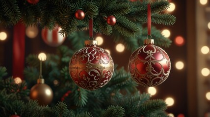 Fototapeta premium christmas tree decoration