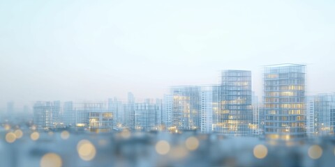 Double exposure of a modern apartment complex, overlaid with a vibrant community market, capturing the essence of Real Estate Brokers facilitating community living.