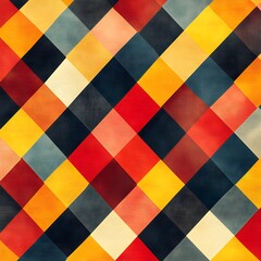 Fototapeta premium Dynamic Geometric Abstract Pattern Featuring Colorful Squares for Modern Interiors picture