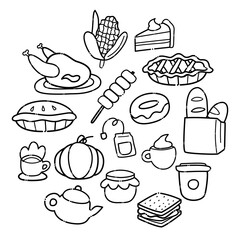 Coloring page thanksgiving food