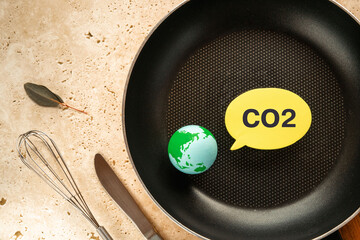 There is speech bubble with the word CO2. It is as an eye-catching image.
