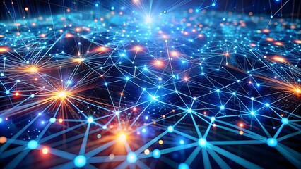 Fototapeta premium Abstract illustration of AI algorithms optimizing data flows