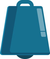 Blue cartoon cowbell making a loud noise, perfect for topics such as music, concerts, or sound effects