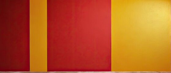 Fototapeta premium Red and Yellow Wall with Vertical Stripes