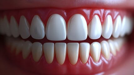 Obraz premium Teeth transformation before and after whitening, with a focus on color change and surface smoothness, Realistic 3D Render, Bright Lighting