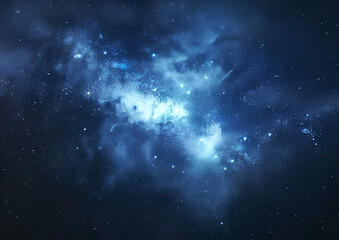 Star cluster in deep black night sky. Design element for poster, banner or card