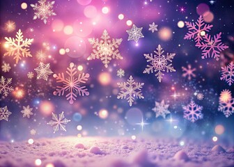 Fototapeta premium Soft Focus Gentle Romantic Background with Blurred Snowflakes in Light Pink Color for Dreamy Vibes