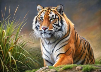 Naklejka premium Step-by-step guide on how to draw a tiger with detailed instructions and visual examples
