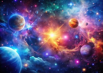 Obraz premium Stunning 4K Space Background with Nebulae, Stars, and Cosmic Elements for Creative Projects and Designs