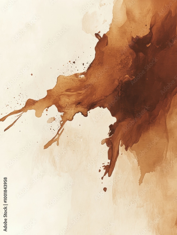 Leinwandbilder the composition features abstract spilled coffee stains and splashes, creating an artistic and fluid