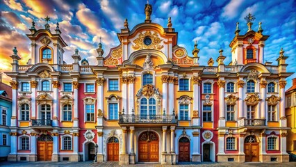 Obraz premium Stunning Baroque Architecture Featuring Intricate Details and Majestic Facades in Historical Settings