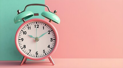 Pink Alarm Clock Minimalist Background