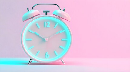White Alarm Clock Neon Light