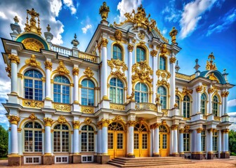 Fototapeta premium Stunning Rococo Architecture Examples Showcasing Intricate Designs and Opulent Decorative Elements