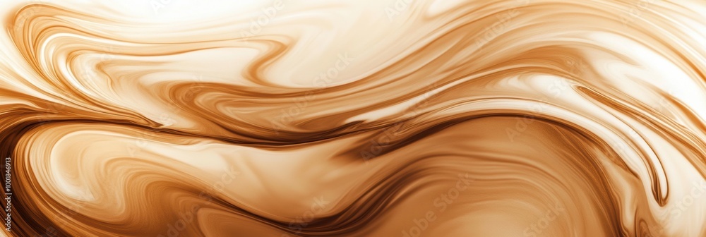 Poster swirling coffee and milk create an intricate abstract pattern in a creamy blend during a cozy mornin