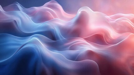 Obraz premium Flat abstract background with wavy lines and geometric shapes in soft pastel hues 