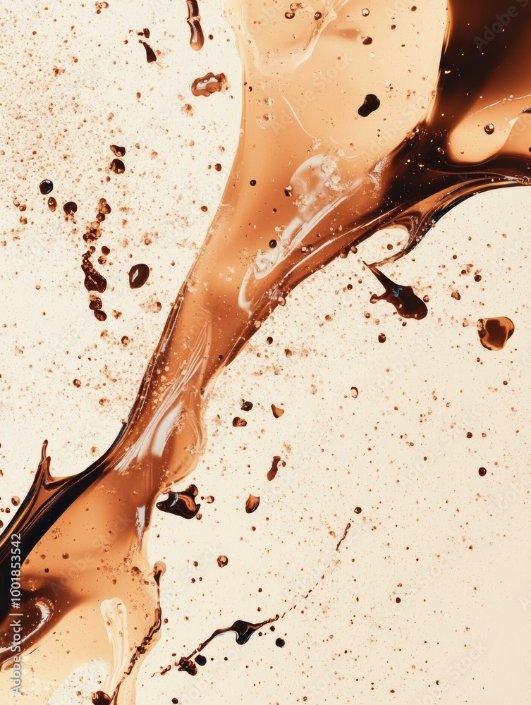Aufkleber artful display of coffee stains and splashes creating an abstract background with warm tones and int