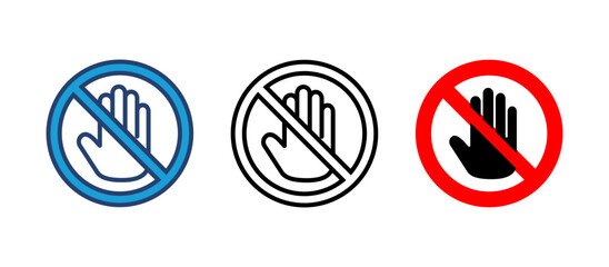 Stop icon vector. stop road sign. hand stop icon vector