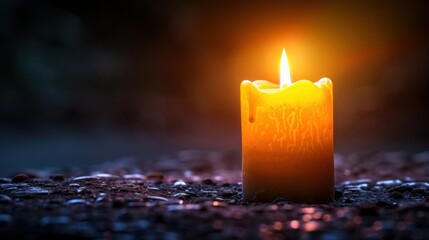 Soft Glow of a Candle in the Dark Environment