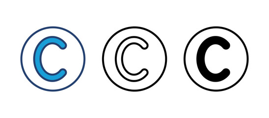 Copyright icon vector. copyright symbols