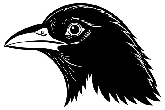 recommend clip art: magpie head  silhouette  vector illustration