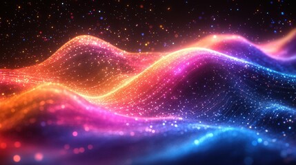 Retro wave background with neon colors and grid lines for a nostalgic 80s feel 