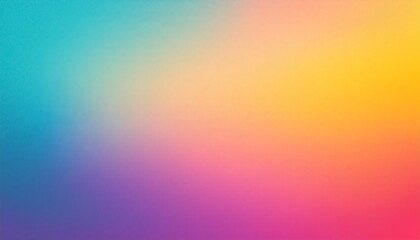 Obraz premium Retro Grainy Color Gradient Background Featuring Pale Pink, Blue, Yellow, Purple, Orange, and Red, Creating a Vibrant and Nostalgic Aesthetic