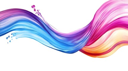 Expressive vibrant paint splash in rainbow tones on white canvas image