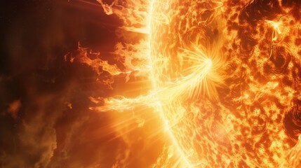 Obraz premium Stunning Solar Flames Erupt from the Sun's Surface