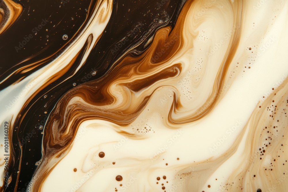 Leinwandbilder swirling coffee blends with milk in an artistic display of liquid movement and texture as they merge