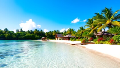 Obraz premium beach with palm trees