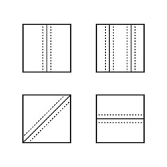 Pattern icon set. Dotted line grids. Simple geometric shapes. Vector abstract design.