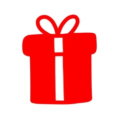 Present gift clip art design on plain white transparent isolated background for card, shirt, hoodie, sweatshirt, apparel, card, tag, mug, icon, poster or badge