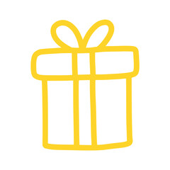 Present gift clip art design on plain white transparent isolated background for card, shirt, hoodie, sweatshirt, apparel, card, tag, mug, icon, poster or badge