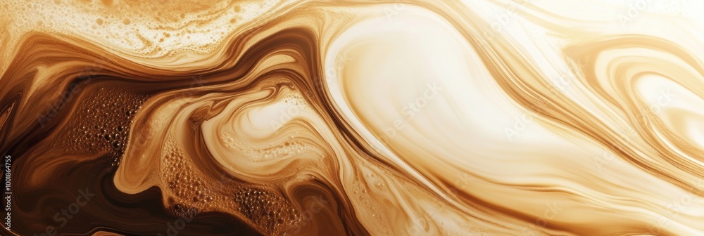 Leinwandbilder swirling coffee blends seamlessly with milk, creating an abstract masterpiece of colors and textures