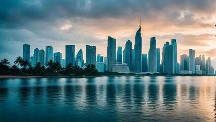 Obraz premium country skyline at dusk