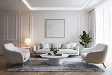 Elegant Bright Cool White Space with Smooth Texture and Stylish Design
