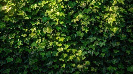 Obraz premium Ivy Covered Wall Bathed in Sunlight