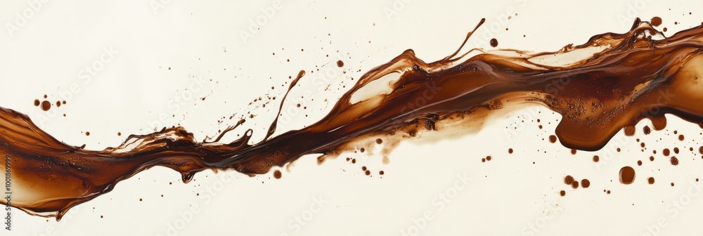 Aufkleber an abstract background showcasing artistic coffee stains and splashes on a light surface, ideal for 