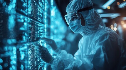 Scientist Analyzing Data in a High-Tech Laboratory