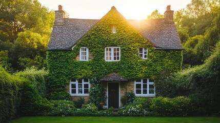 Charming Ivy-Covered Cottage in Serene Countryside